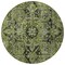 Homeroots 8' Round Olive Green and Dark Green Round Oriental Washable Non Skid Indoor Outdoor Area Rug 563777 - alternate 5