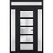 Vdomdoors Front Exterior Prehung FiberGlass Door Frosted Glass / Manux 8002 Matte Black / 2 Sidelight and Tra MANUX8002EXD-BLK-W12+30+12 x H80+14-LH - alternate 1