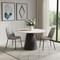 Homeroots 48" Beige and Black Wood and Steel Faux Terrazzo Round Top Dining Table 572230 - alternate 3