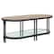 Homeroots 47" Natural Metal Oval Sled Coffee Table With Shelf 490571 - alternate 1