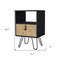 Homeroots 30" Black And Natural Wood One Drawer Nightstand 553690 - alternate 6