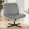 Yssoa Simple Deluxe Wide Criss Cross Legged Chair, Swivel Office Desk Chair, Height Adjustable PU Leather 3A88FNCHAIROFFICELEAGRY01 - alternate 4