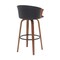 Armen Living Diana 30in Swivel Walnut Wood Bar Stool in Black Faux Leather LCDIBAWABLK30 - alternate 3