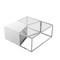 Homeroots Set of Three 37" Clear And Silver Glass  Stainless Steel Square Mirrored Bunching Coffee Tables 528846 - alternate 3