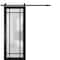 Sartodoors Sturdy Barn Door Frosted Tempered Glass Planum 2112 Black 18x96 Solid Core Modern Interior PLANUM2112BD-B-BLK-18 x 96 - alternate 1