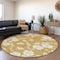 Homeroots 8' Gold Ivory And Brown Round Floral Washable Indoor Outdoor Area Rug 599882 - alternate 6