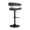 Homeroots Black Faux Leather And Metal Swivel Adjustable Height Bar Chair 534477 - alternate 5