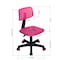 Homeroots Hot Pink and Black Adjustable Height Swivel Rolling Office Chair 568077 - alternate 6