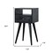 Homeroots 22" Black Solid Wood Square One Drawer Nightstand 651609 - alternate 7