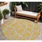 Homeroots 8' Gold Gray And Ivory Round Abstract Washable Indoor Outdoor Area Rug 600530 - alternate 1
