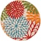 Homeroots 4' Green Orange Red And Blue Round Floral Indoor Outdoor Area Rug 546643 - alternate 1