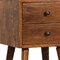 Homeroots 22" Chestnut Solid Wood Two Drawer Nightstand 722547 - alternate 4