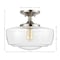 Jonathan Y Marfa 14" 1-Light Modern Farmhouse Schoolhouse Frosted Glass/Metal LED Semi Flush Mount, Nickel JYL7517D - alternate 7