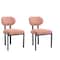 Homeroots Set of Two Salmon and Black Chenille And Metal Partially Open Back Dining Side Chairs, 2PK 694690 - alternate 4