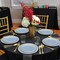 Smarty Had A Party 10.25" Clear Blue with Gold Rim Hammered Glass Disposable Plastic Dinner Plates, 120PK 8860-BG-CASE - alternate 1