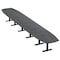 Skutchi Designs Arc Boat Conference Table With Power, 48 in W, 264 in L HAR-ABOT-48X264-T.BK-WA7949-EBLK - alternate 1
