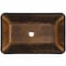 Vigo Artistic Chocolate Brown Glass 22 in. L x 15 in. W x 5 in. H Rectangular Vessel Bathroom Sink VG07047 - alternate 3