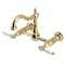 Kingston Brass Two-Handle Wall Mount Bridge Kitchen Faucet, Polished Brass KS1262BPL - alternate 1