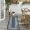 Homeroots 6' Denim Blue And Ivory Geometric Indoor Outdoor Runner Rug 572585 - alternate 7