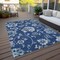Homeroots 9' X 12' Navy Blue And Gray Floral Washable Indoor Outdoor Area Rug 589486 - alternate 6
