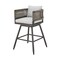 Homeroots 35" Light Gray Metal Swivel Low back Outdoor Counter Height Bar chair with Footrest 571164 - alternate 7
