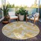 Homeroots 8' Gold Gray And Ivory Round Abstract Washable Indoor Outdoor Area Rug 600086 - alternate 6