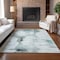 Homeroots 3' X 5' Teal Blue Silver And Gray Abstract Washable Indoor Outdoor Area Rug 582686 - alternate 4