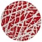 Homeroots 8' Round Red and White Round Abstract Washable Non Skid Indoor Outdoor Area Rug 559321 - alternate 4