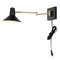 Jonathan Y Hygge 16" Swing Arm 1-Light Modern Midcentury Iron USB Charging Port LED Sconce, Black/Brass Gold JYL1302B - alternate 5