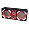 Deejay Led Two 8-in Woofers plus Two Tweeters Red Empty Chuchera Speaker Enclosure D8T2RED - alternate 4