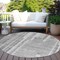 Homeroots 8' Gray And Silver Round Striped Washable Indoor Outdoor Area Rug 602787 - alternate 5