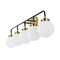 Jonathan Y Caleb 38" 5-Light Contemporary Transitional Iron/Glass LED Vanity Light, Brass Gold/Black/White JYL9555B - alternate 4