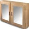 Homeroots Traditional Solid Teak Double Door Mirrored Medicine Cabinet 475845 - alternate 4