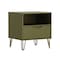 Manhattan Comfort Rockefeller 20" Nightstand in Olive Green, 1-Drawer 101GMC9 - alternate 3