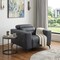 Homeroots 41" Dark Gray Italian Leather Power Recliner Chair 482249 - alternate 5
