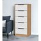 Homeroots 18" White and Natural Five Drawer Standard Chest 534960 - alternate 6