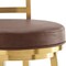 Homeroots 30" Coffee and Gold Faux Leather and Stainless Steel Low Back Bar Height Swivel Bar Chair 569167 - alternate 7