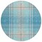 Homeroots 8' Teal Blue Gray And Brown Round Plaid Washable Indoor Outdoor Area Rug 596365 - alternate 3