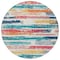 Homeroots 8' Ivory Teal Blue Orange And Red Round Striped Washable Indoor Outdoor Area Rug 616654 - alternate 3