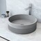 Vigo Cypress Concreto Stone Round Fluted Bathroom Vessel Sink VG04072 - alternate 1