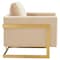 Leisuremod Lincoln Velvet Accent Armchair with Gold Frame, Beige LA31BG - alternate 2