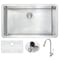 Anzzi Vanguard Undermount 32" Kitchen Sink with Brushed Nickel Singer Faucet KAZ3219-042 - alternate 1