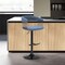 Homeroots Blue and Black Fabric with Metal Swivel Adjustable Height Bar Chair 534475 - alternate 3