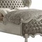 Homeroots King Tufted Ivory And Gray Upholstered Faux Leather Bed With Nailhead Trim 348178 - alternate 3
