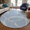 Homeroots 8' Denim Blue And Ivory Round Abstract Washable Indoor Outdoor Area Rug 597471 - alternate 4