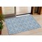 Homeroots 3' X 5' Denim Blue And Ivory Geometric Washable Indoor Outdoor Area Rug 594845 - alternate 1