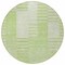 Homeroots 8' Artichoke Green And Mint Green Round Striped Washable Indoor Outdoor Area Rug 581631 - alternate 4
