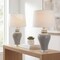 Jonathan Y Winnie 27" Ceramic Urn LED Table Lamp, Grey, 2PK JYL4020A-SET2 - alternate 5
