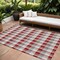 Homeroots 9' X 12' Red Gray And Beige Plaid Washable Indoor Outdoor Area Rug 601432 - alternate 1