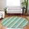 Homeroots 8' Lime Green Aqua And Beige Round Plaid Washable Indoor Outdoor Area Rug 601406 - alternate 4